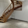Samonosné drevené schody s kombinovaným zábradlím